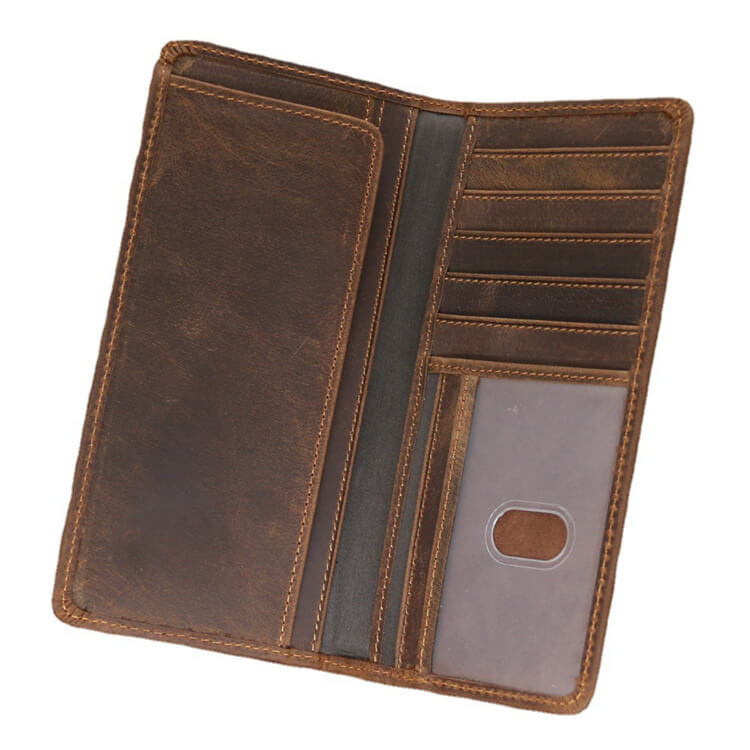 Custom genuine leather long wallet passportholder manufacturer