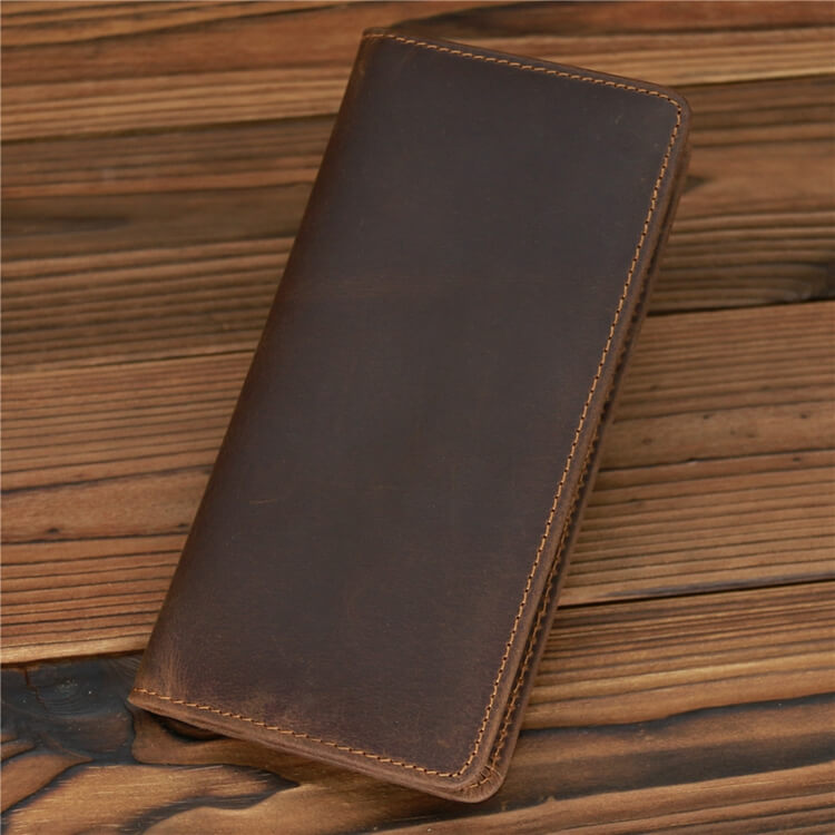 custom embossed logo leather passport holder