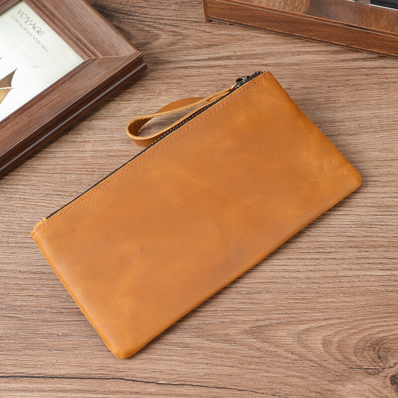 Men’s Leather Zipper Clutch Bag – OEM Private Label Manufacturer
