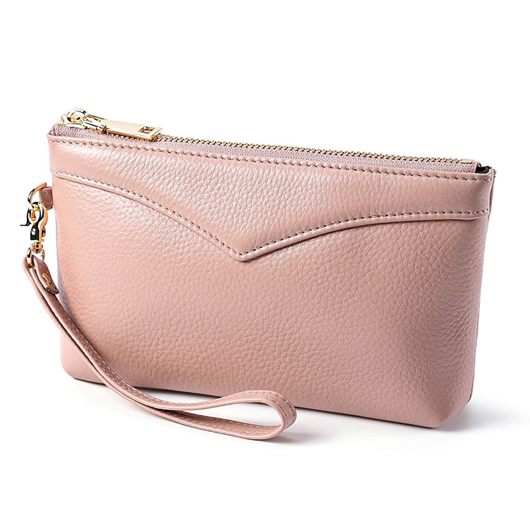 Women’s Genuine Leather Wristlet Wallet with Zipper Closure | OEM Manufacturer